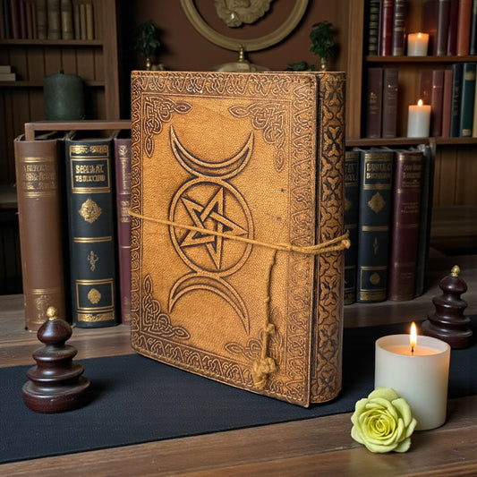 Triple Moon Pentacle Journal  – 240 Pages | Handmade