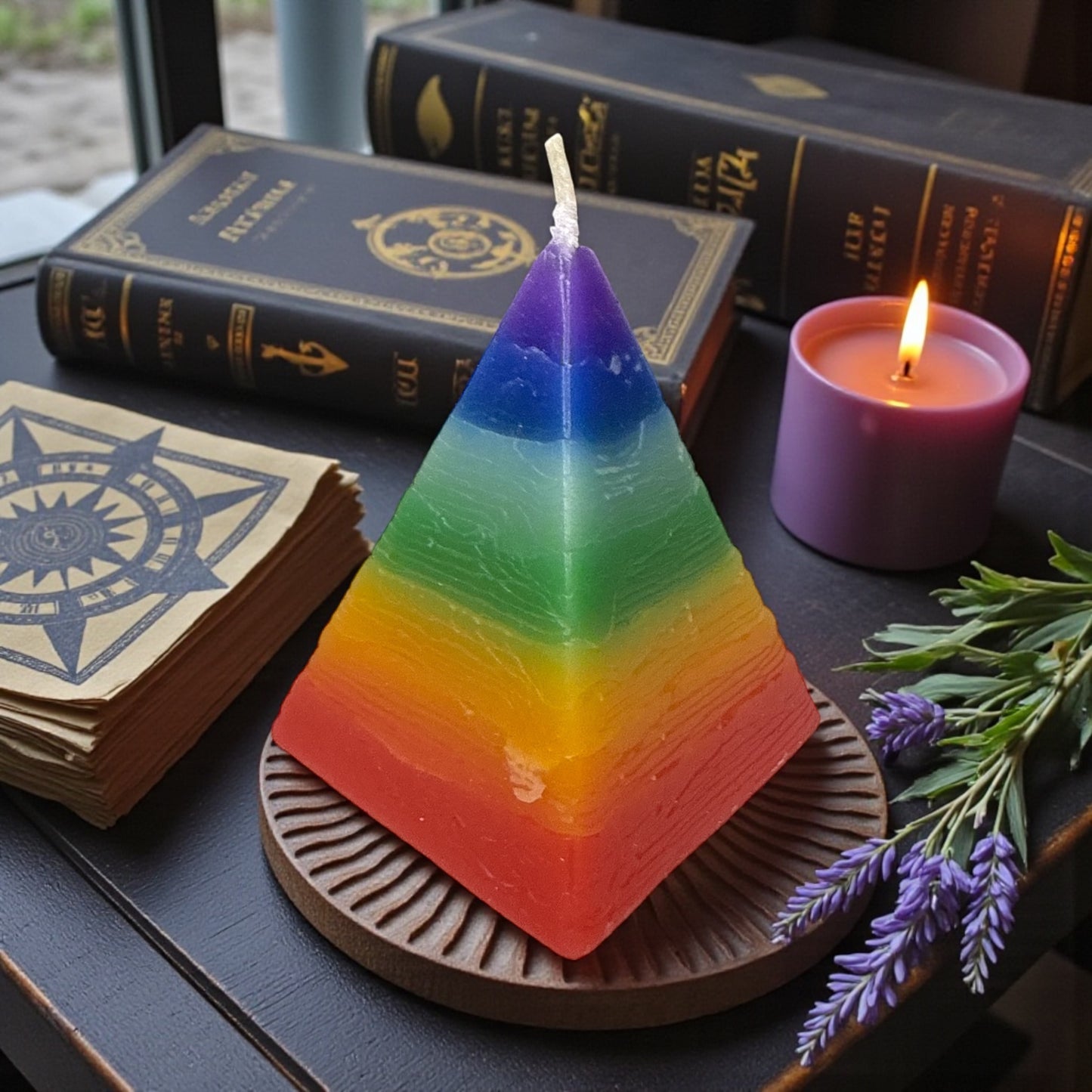 7 Chakra Pyramid Candle