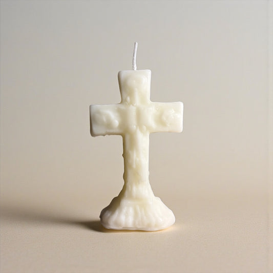 White Cross Candle