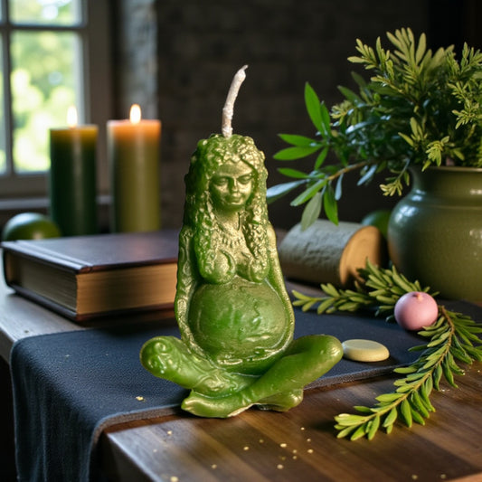 Mother Earth Gaia Candle – Green