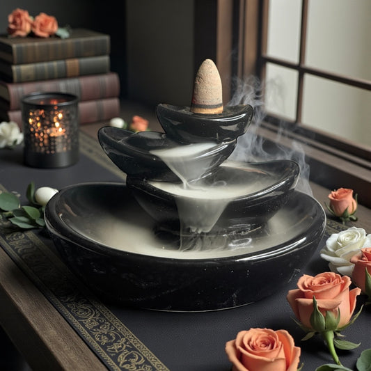 Ceramic Boat Backflow Incense Burner