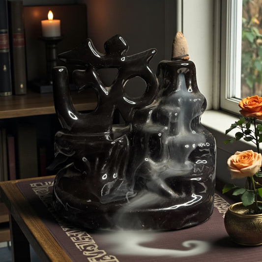 Ceramic OM Backflow Incense Burner