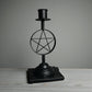 Iron Pentacle Candle Holder   6 Inch