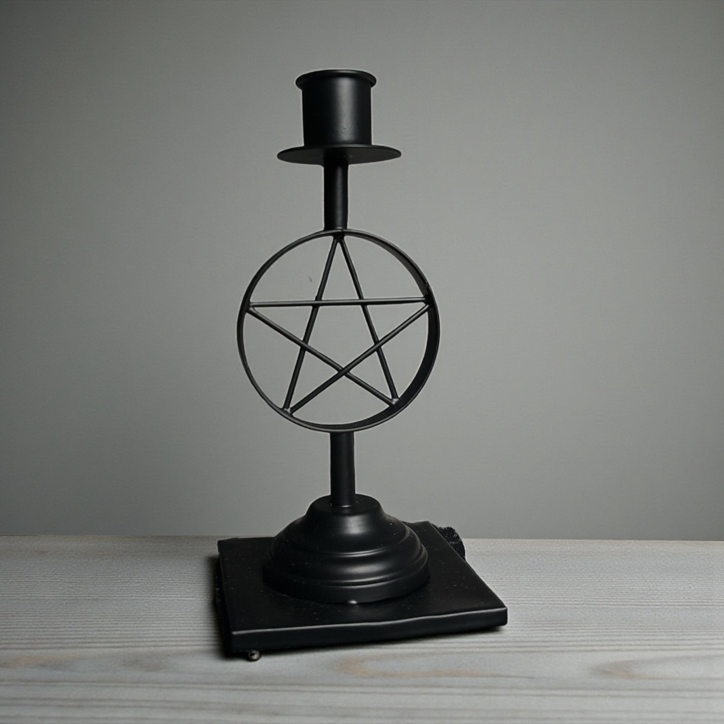 Iron Pentacle Candle Holder   6 Inch