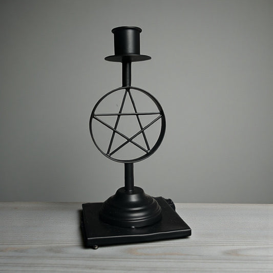 Iron Pentacle Candle Holder   6 Inch