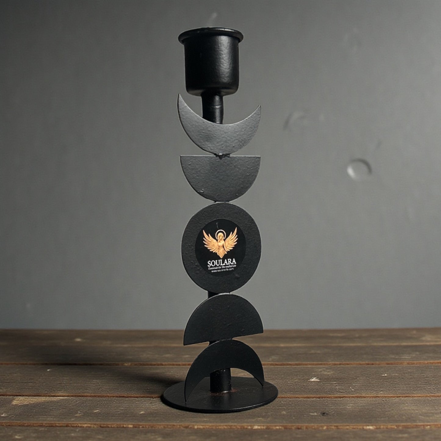 Iron Triple Moon Candle Holder Size 6 Inch