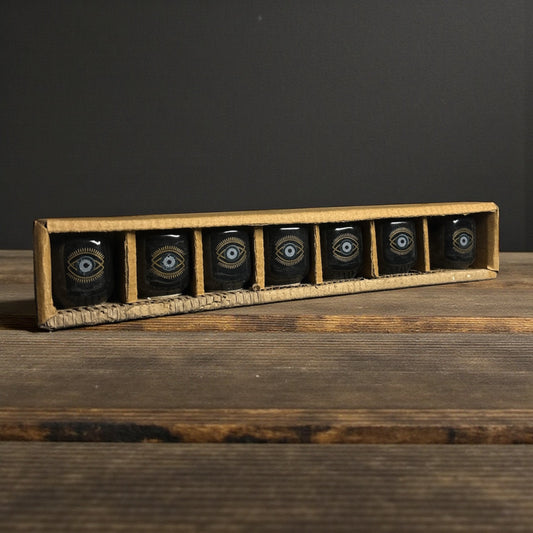 Ceramic Evil Eye Chime Candle Holder –  Set of 7