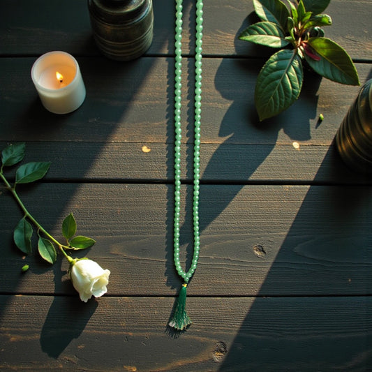 Green Aventurine Jaap Mala – 108 Beads