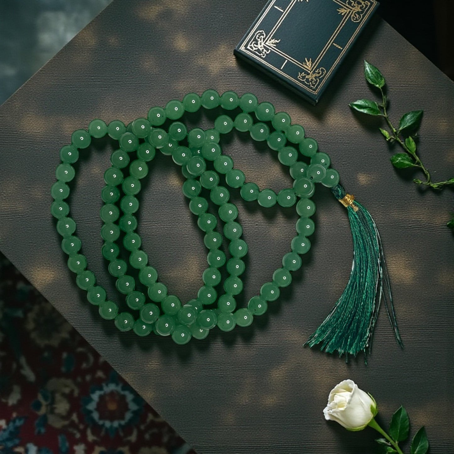 Green Aventurine Jaap Mala – 108 Beads