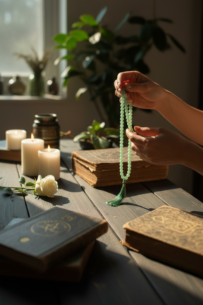 Green Aventurine Jaap Mala – 108 Beads