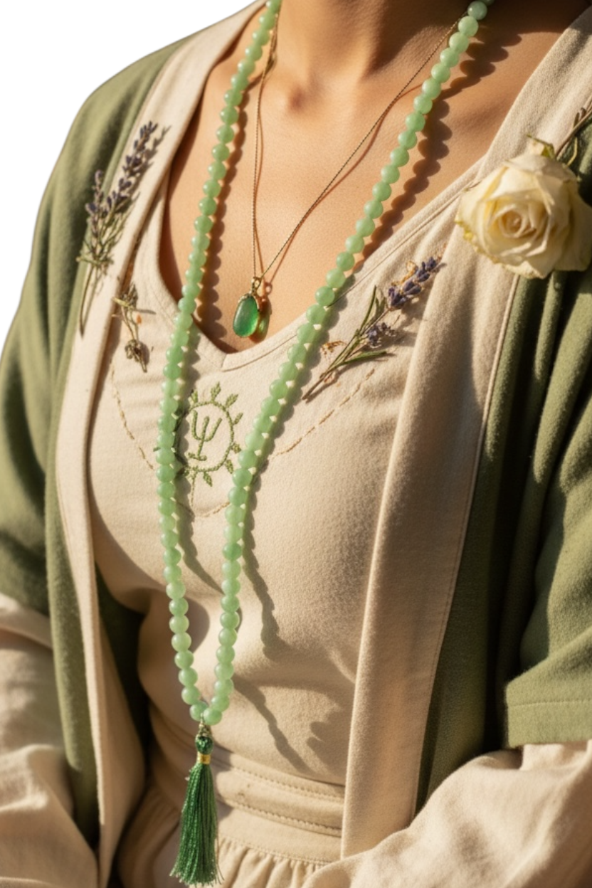 Green Aventurine Jaap Mala – 108 Beads