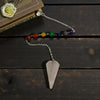 Rose Quartz 7 Chakra Chain Pendulum