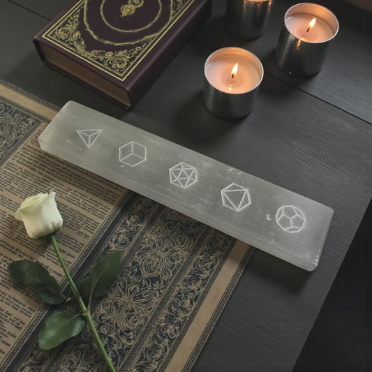 Selenite Strip with Geometrical Symbols