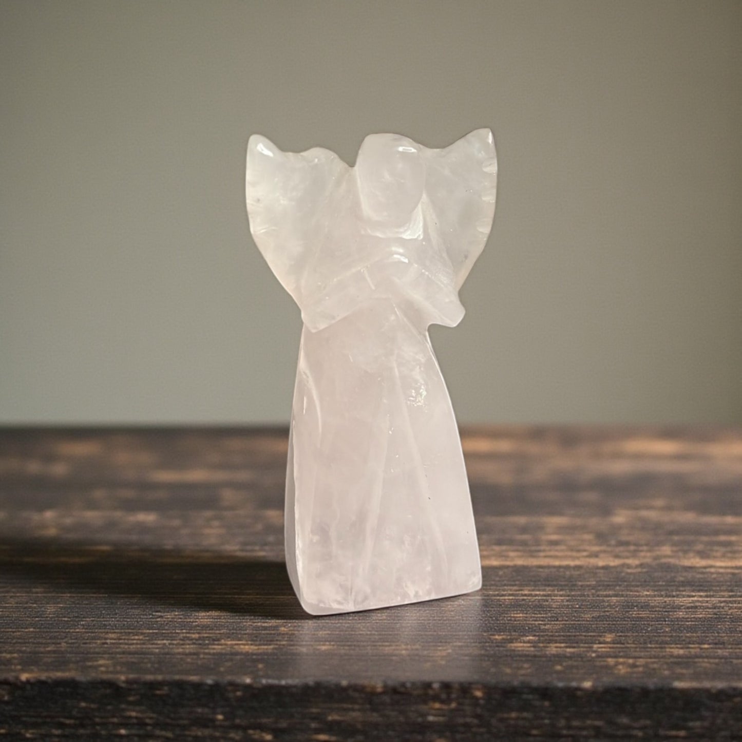 Rose Quartz Angel – Open Wings
