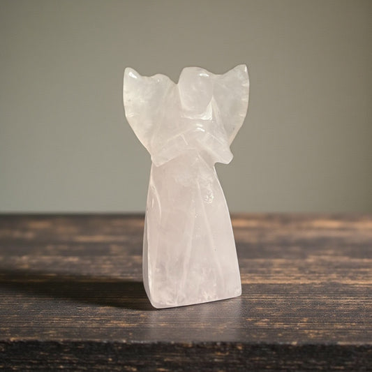 Rose Quartz Angel – Open Wings