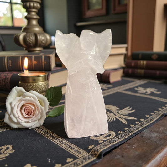 Rose Quartz Angel – Open Wings
