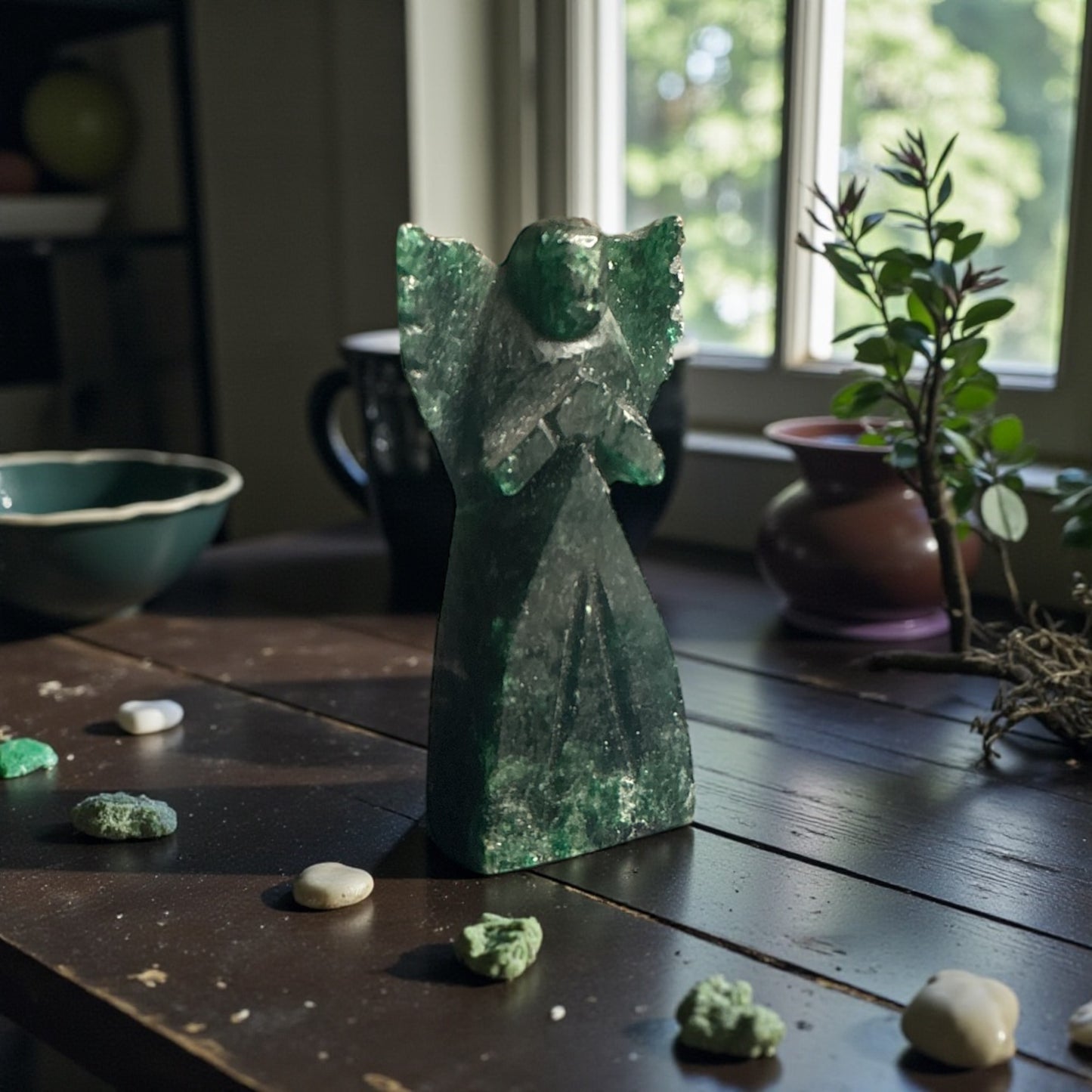 Green Jade Angel – Open Wings