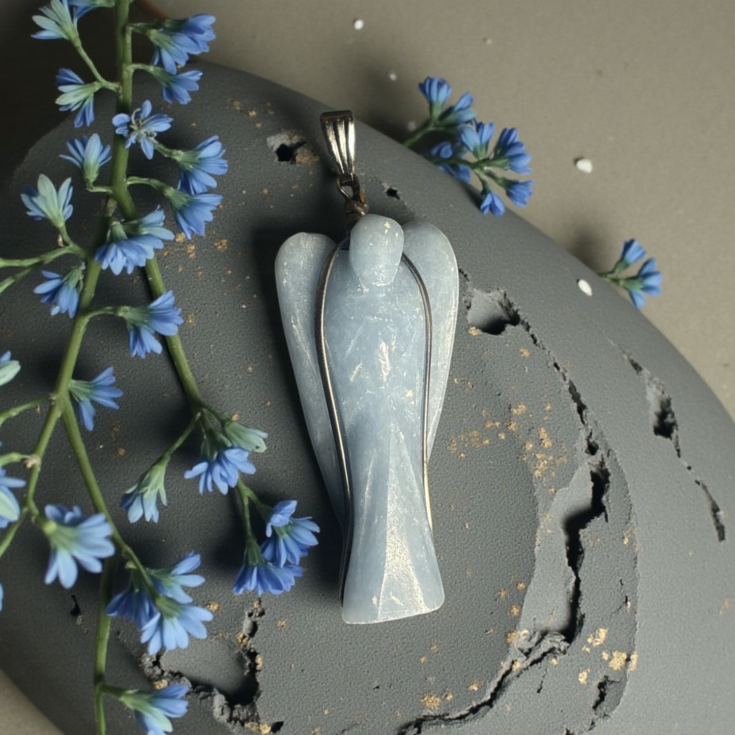 Angelite Angel Pendant