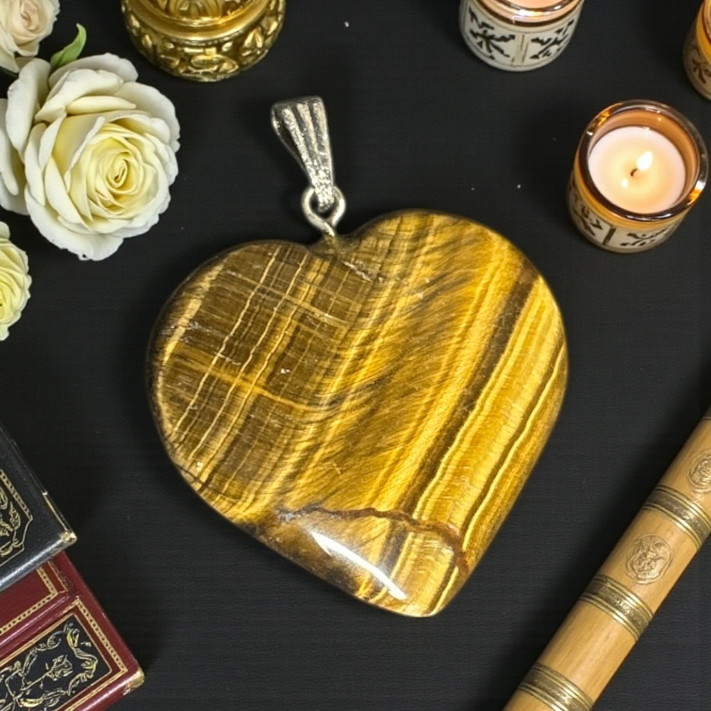 Tiger Eye Heart Pendant