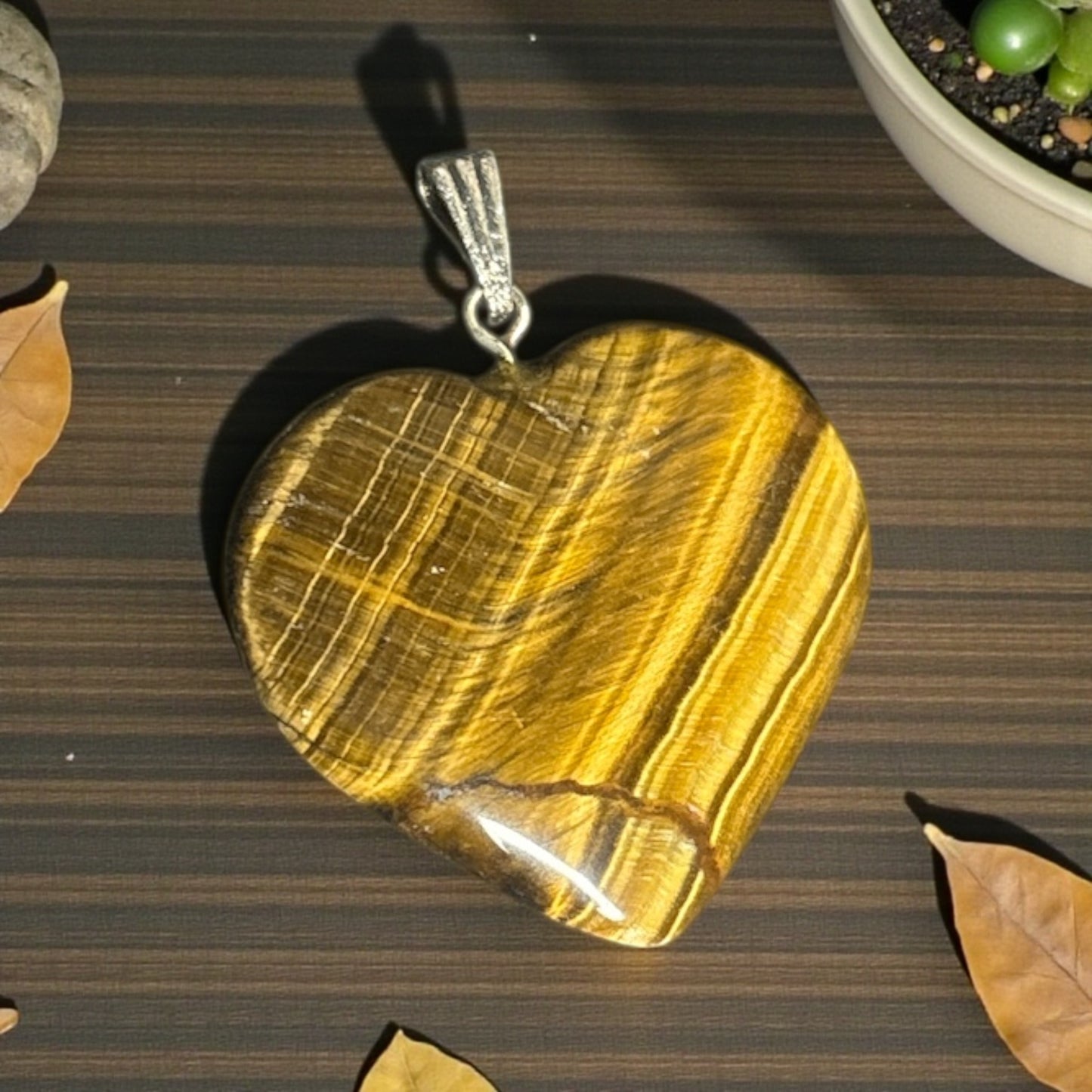 Tiger Eye Heart Pendant