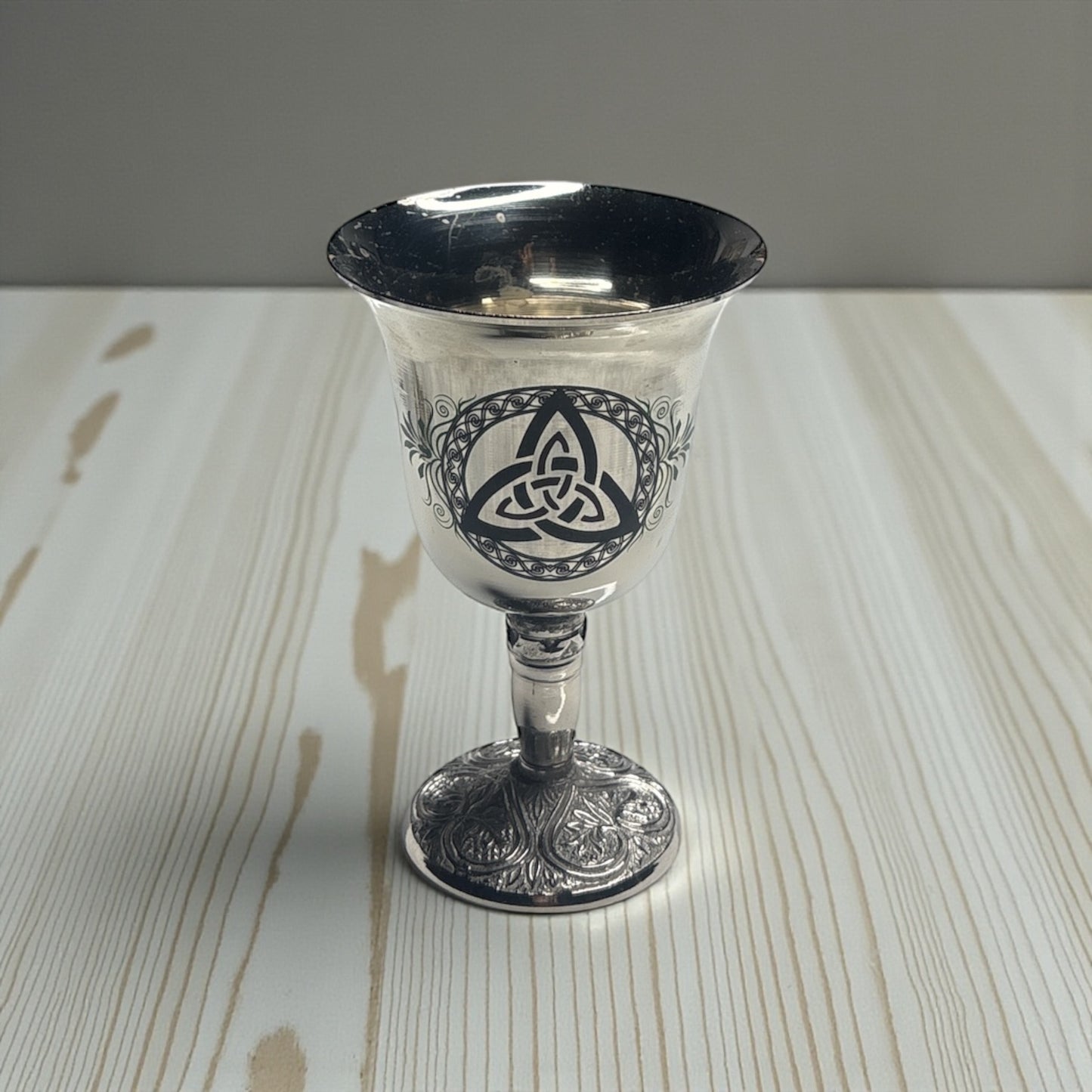 Triquetra Engraved Brass Chalice