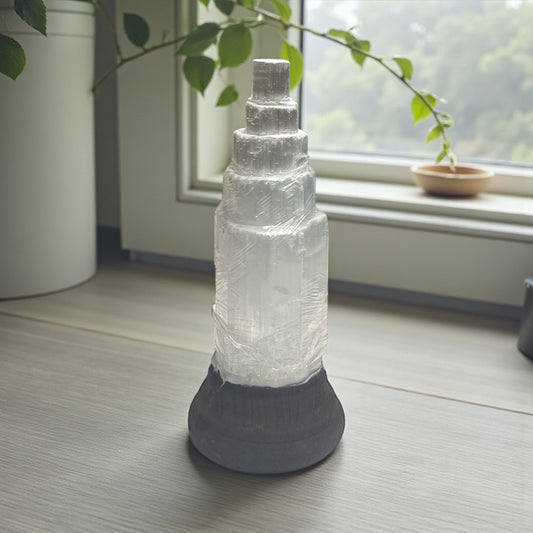 Selenite Tower Lamp