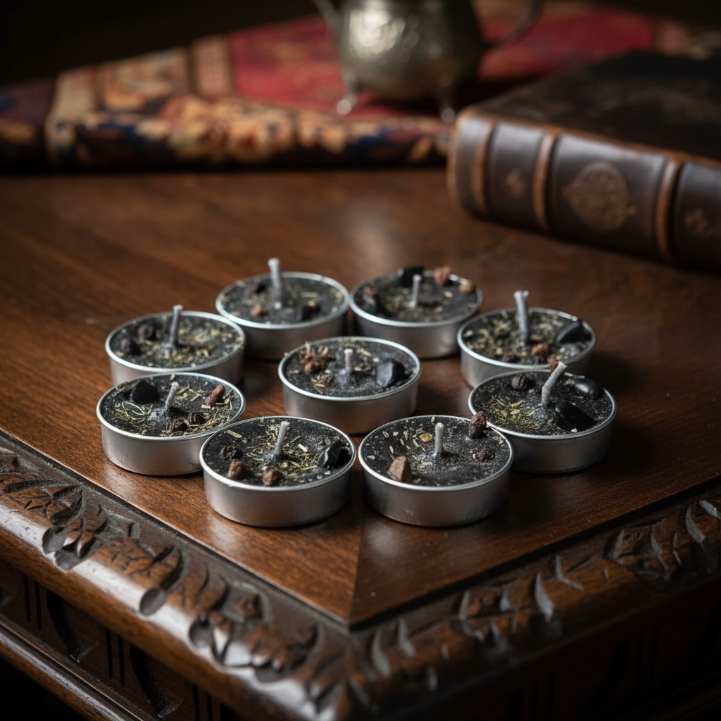 Energized Black Tea Light Candles (Set of 11)